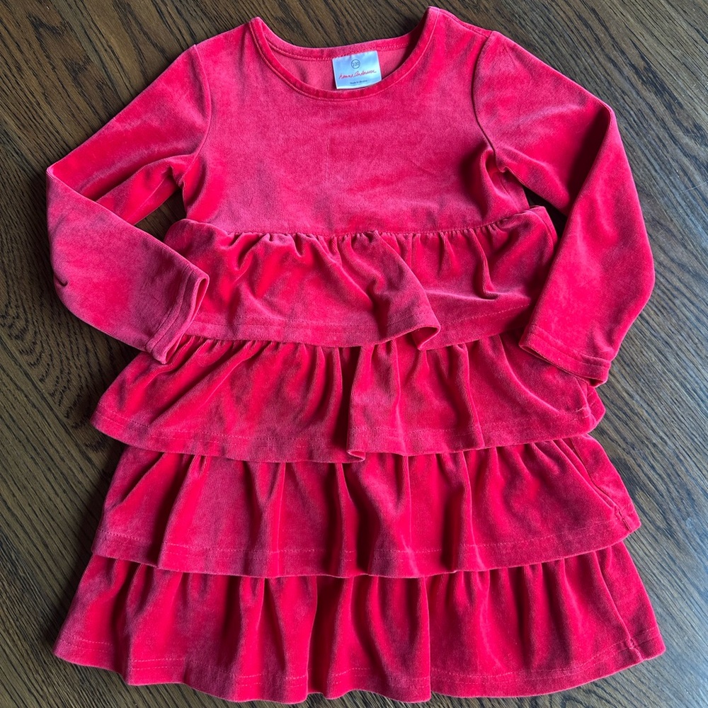 Hanna Andersson Bright Red Tiered Dress